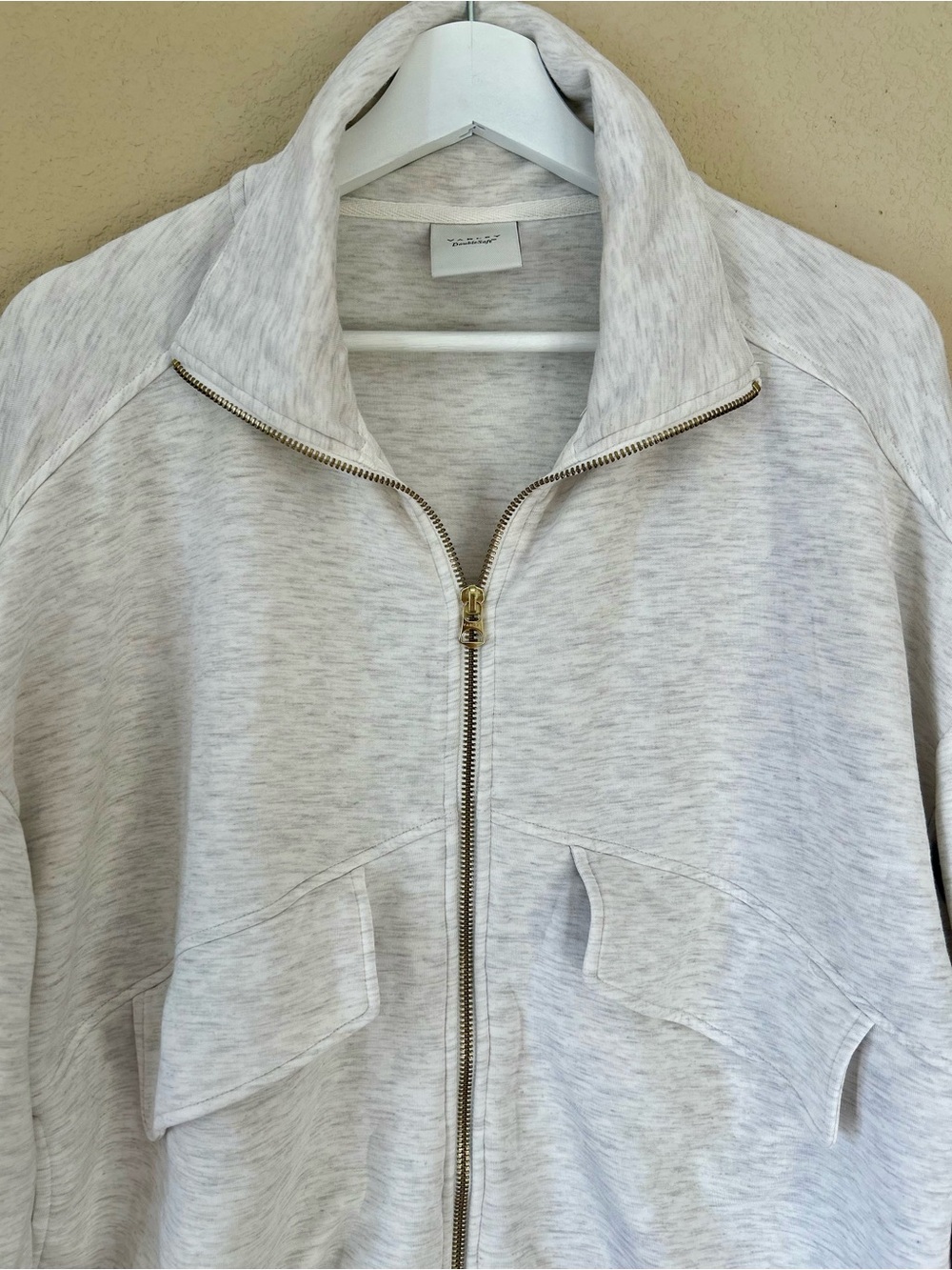 Varley DoubleSoft Crew in Light Heather Gray - Picture 7 of 12